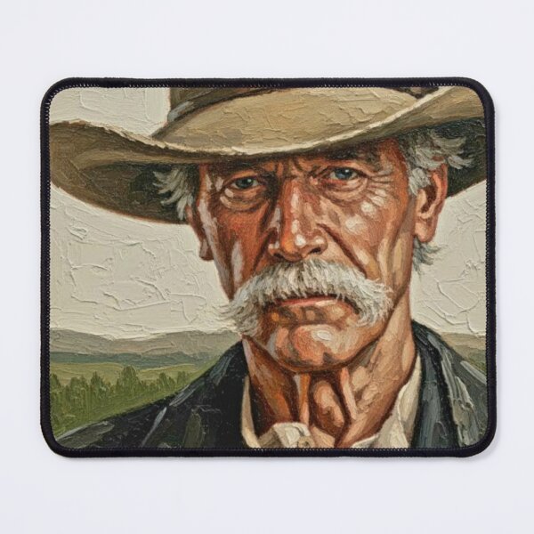Item preview, The Frontier Marshal: Sam Elliott Rugged Impasto Portrait designed and sold by Art's Diner.