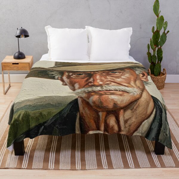 Item preview, The Frontier Marshal: Sam Elliott Rugged Impasto Portrait designed and sold by Art's Diner.