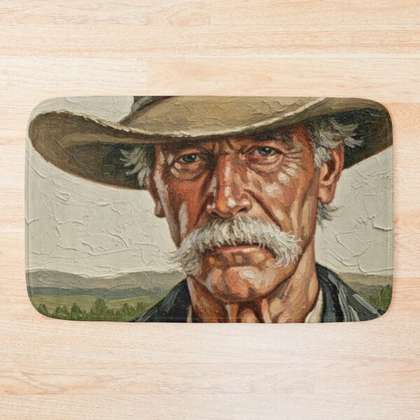 Item preview, The Frontier Marshal: Sam Elliott Rugged Impasto Portrait designed and sold by Art's Diner.
