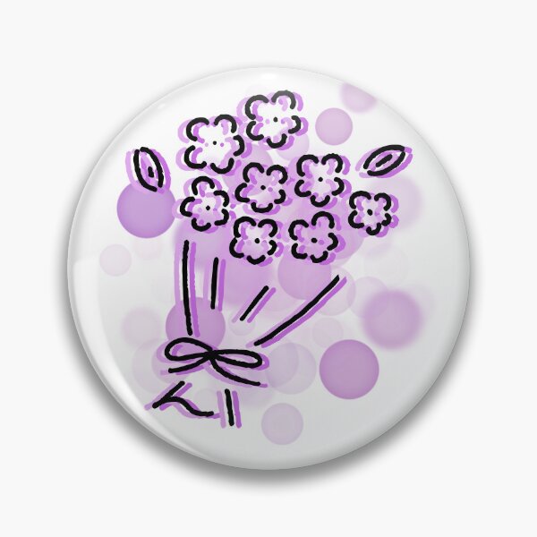 Item preview, Bouquet of Small Flowers in Purple Tones – Lineart Illustration designed and sold by iamKRUK.