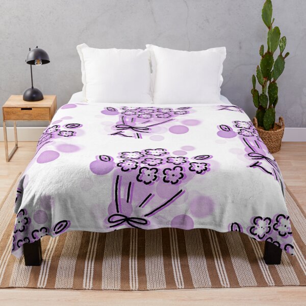 Item preview, Bouquet of Small Flowers in Purple Tones – Lineart Illustration designed and sold by iamKRUK.