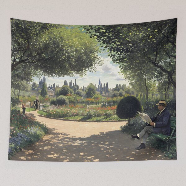 Item preview, Adolphe Monet Reading in the Garden designed and sold by artdesignsnow.