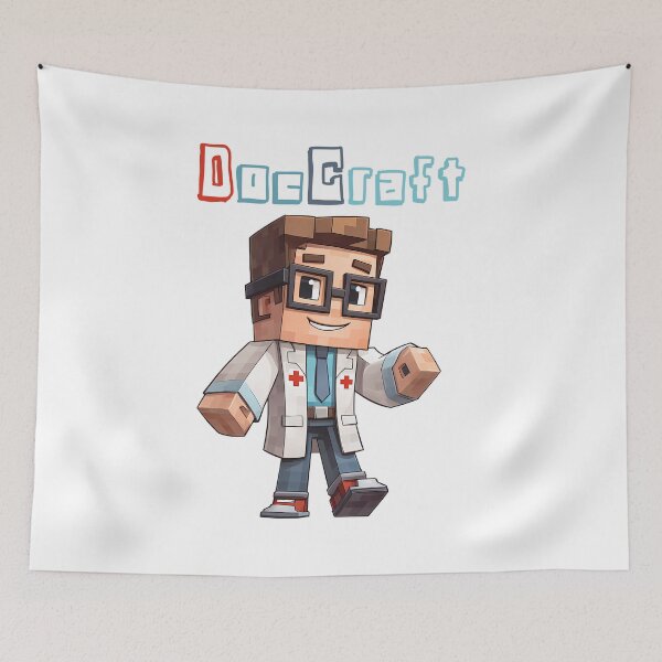 Item preview, DocCraft Minecraft Doctor - Cute Blocky Lego Style Art Print designed and sold by DesignArtist.ia.