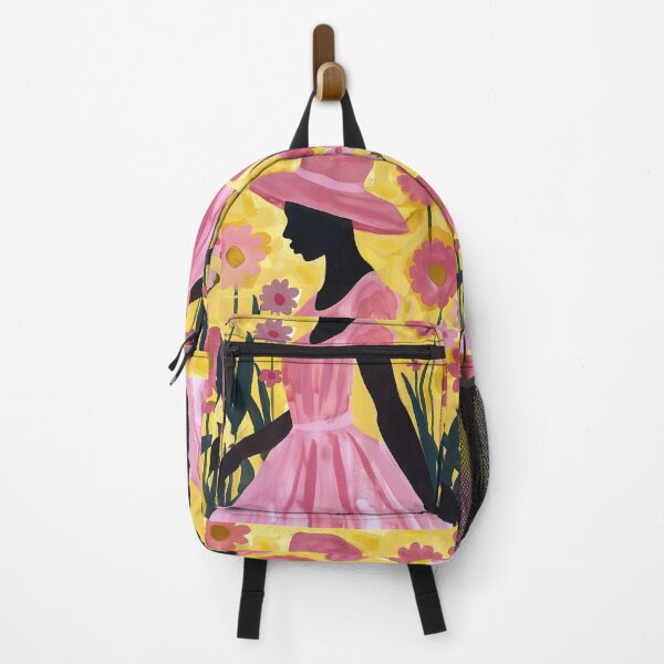 Item preview, Afro Woman in Tropical Landscape - Minimalist Art with Pastel Tones and Golden Sun designed and sold by Hipatye26.