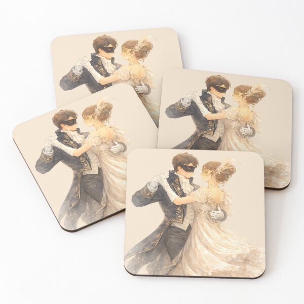Item preview, Masquerade Waltz – Regency Dancing Couple Illustration designed and sold by BumbleVee ☀️.