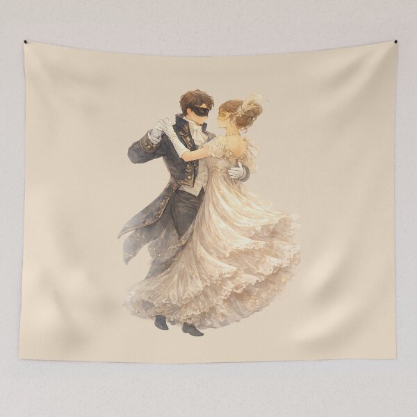 Item preview, Masquerade Waltz – Regency Dancing Couple Illustration designed and sold by BumbleVee ☀️.