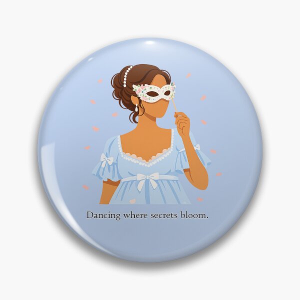 Item preview, Dancing Where Secrets Bloom – Regency Blue Masquerade Illustration designed and sold by BumbleVee ☀️.