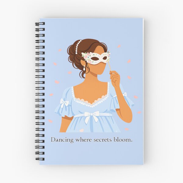 Item preview, Dancing Where Secrets Bloom – Regency Blue Masquerade Illustration designed and sold by BumbleVee ☀️.