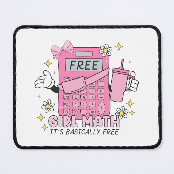 Item preview, girl math it's basically free - pink calculator cute girly quote designed and sold by JinxyArtistry.