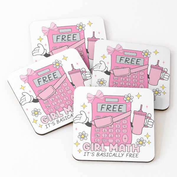 Item preview, girl math it's basically free - pink calculator cute girly quote designed and sold by JinxyArtistry.