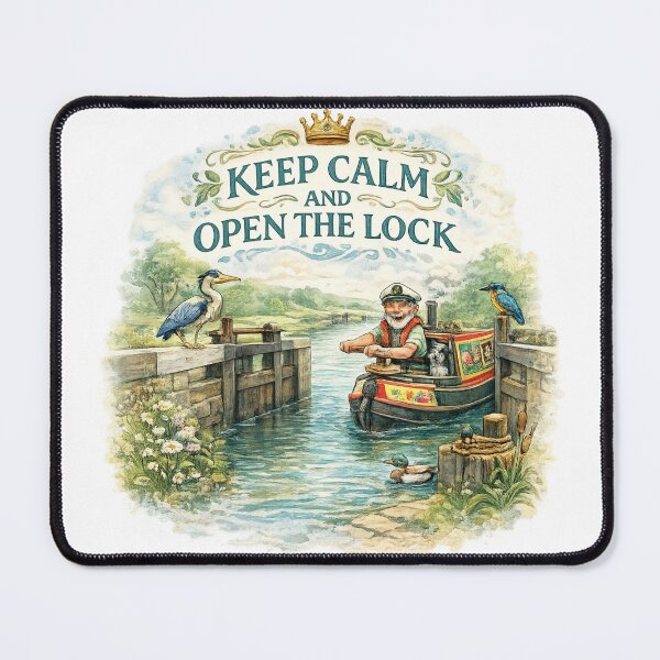 Item preview, Keep Calm And Open The Lock Funny Narrowboat designed and sold by Tender Flower Clothing.