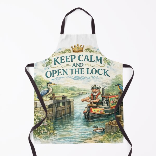 Item preview, Keep Calm And Open The Lock Funny Narrowboat designed and sold by Tender Flower Clothing.