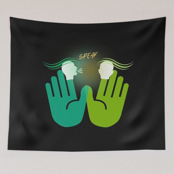 Item preview, Speak – Funny Green Hand Puppet Communication Design designed and sold by Aquarius-club.