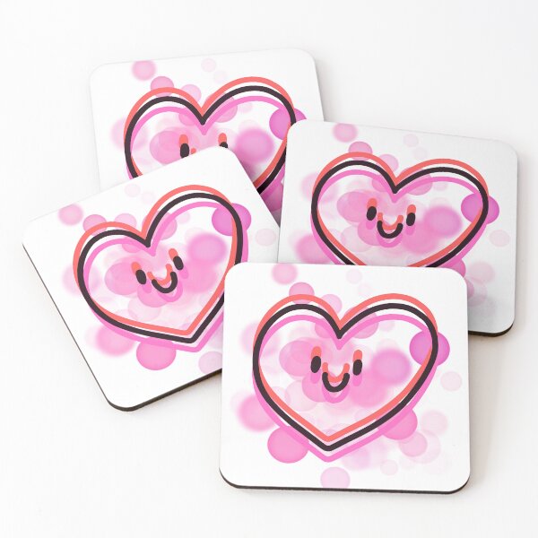 Item preview, Smiling Heart in Pink Tones – Lineart Illustration designed and sold by iamKRUK.