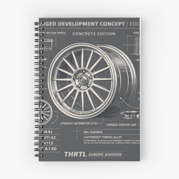 Item preview, EDC-19 Concrete Edition – 90s Performance Forged Wheel Blueprint Poster designed and sold by ClassicThrottle.