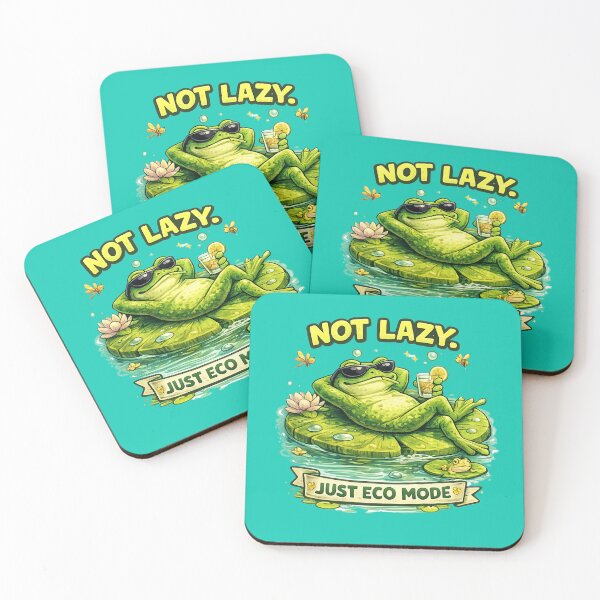 Item preview, Frog in eco-friendly relaxation mode designed and sold by FroggyOnly.