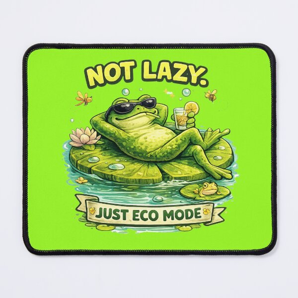 Item preview, Frog in eco-friendly relaxation mode designed and sold by FroggyOnly.