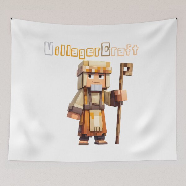 Item preview, VillagerCraft Minecraft Villager - Cute Blocky Lego Style Art Print designed and sold by DesignArtist.ia.