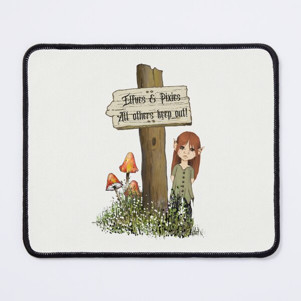 Item preview, Elves and Pixies, All Others Keep Out, Fantasy Art designed and sold by JoyfulWhimsy.