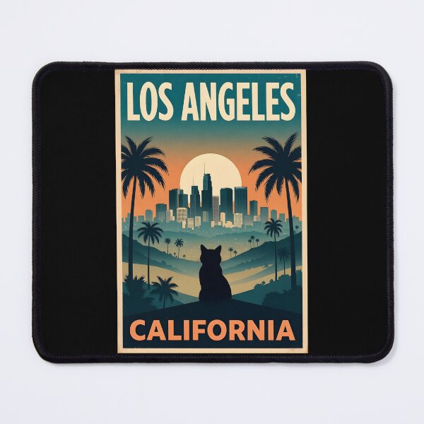 Item preview, Vintage Los Angeles California Sunset Travel Poster designed and sold by dudelinart.