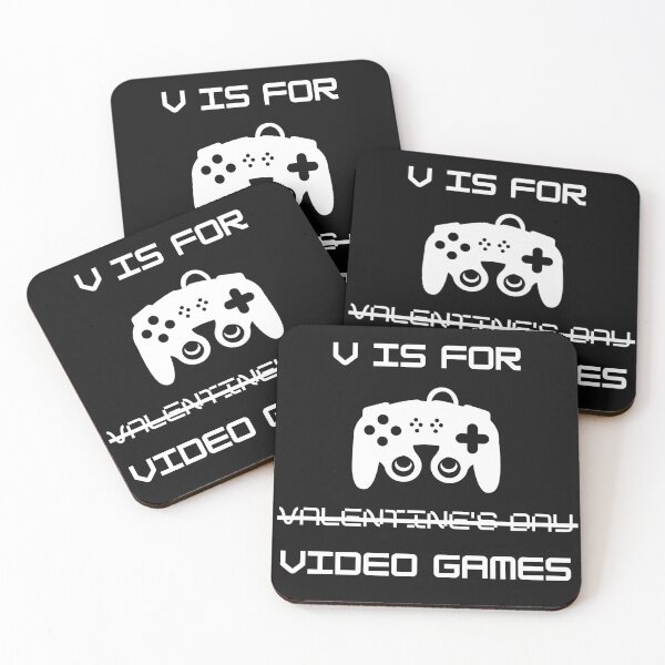 Item preview, V is for video games, video game valentine, romantic humor, funny valentine's, gaming love, gift for valentines designed and sold by sirina2796.