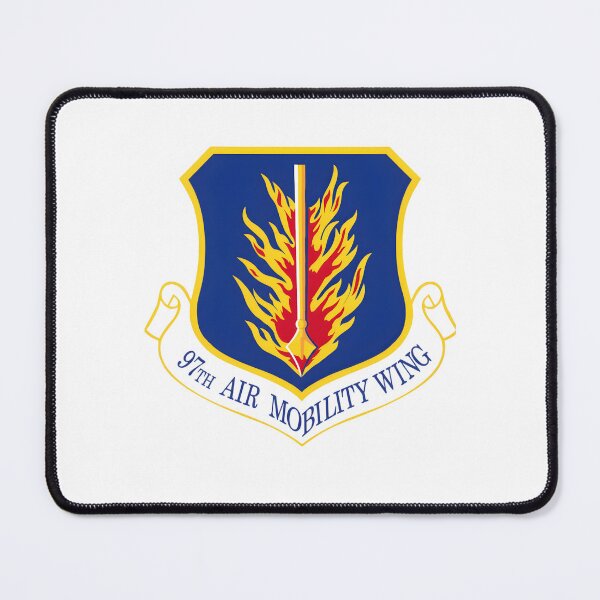 Item preview, 97th Air Mobility Wing Altus AFB Military Heraldic Flaming Spear Shield designed and sold by CharlieDesings.