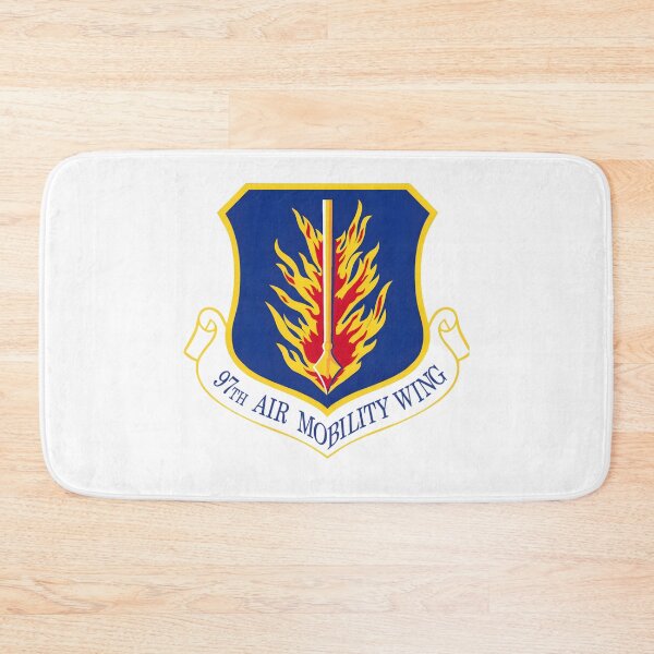 Item preview, 97th Air Mobility Wing Altus AFB Military Heraldic Flaming Spear Shield designed and sold by CharlieDesings.