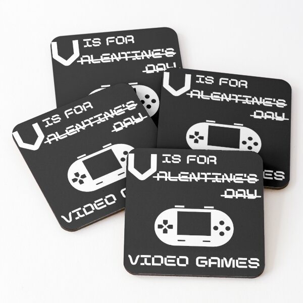Item preview, V is for video games, video game valentine, romantic humor, funny valentine's, gaming love, gift for valentines designed and sold by sirina2796.