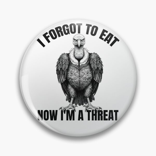 Item preview, Hangry Vulture "I Forgot to Eat Now I'm a Threat" Funny Bird Design designed and sold by MuggyandMo.