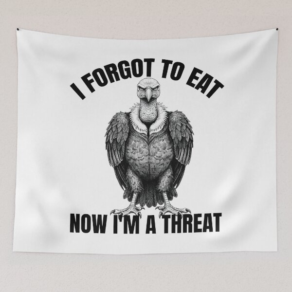 Item preview, Hangry Vulture "I Forgot to Eat Now I'm a Threat" Funny Bird Design designed and sold by MuggyandMo.