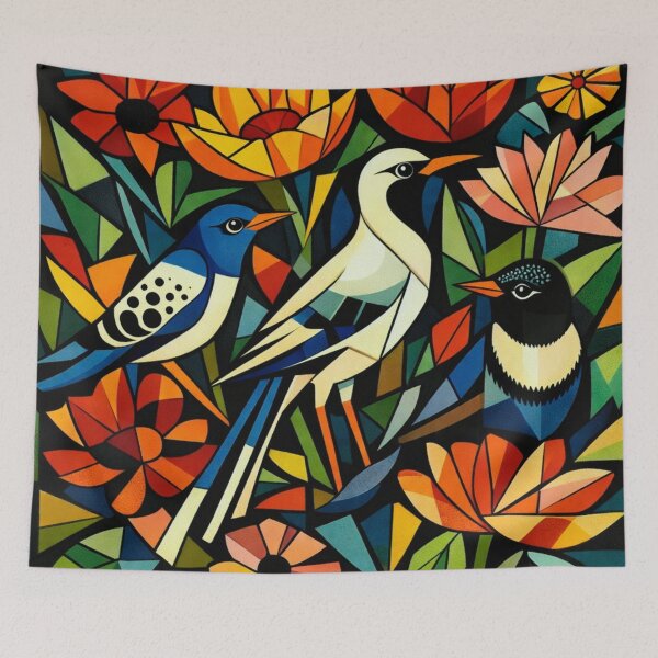 Item preview, Colorful Birds In Flower Garden  designed and sold by Sizani.