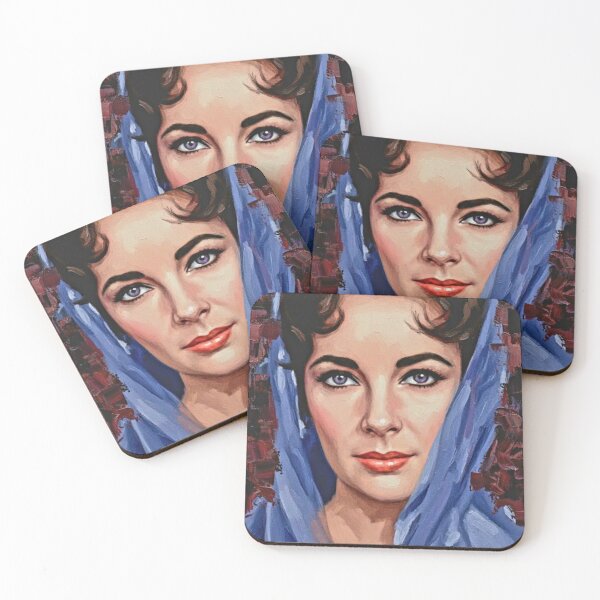 Item preview, Violet Elegance: Elizabeth Taylor Luminous Impasto Portrait designed and sold by Art's Diner.