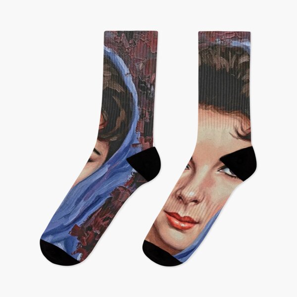 Item preview, Violet Elegance: Elizabeth Taylor Luminous Impasto Portrait designed and sold by Art's Diner.