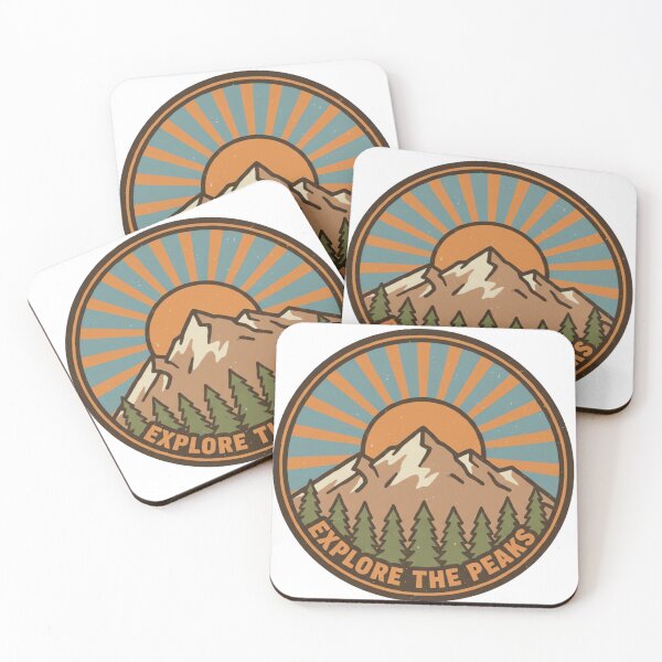 Item preview, Retro Mountain Sunset Emblem designed and sold by urbinet.