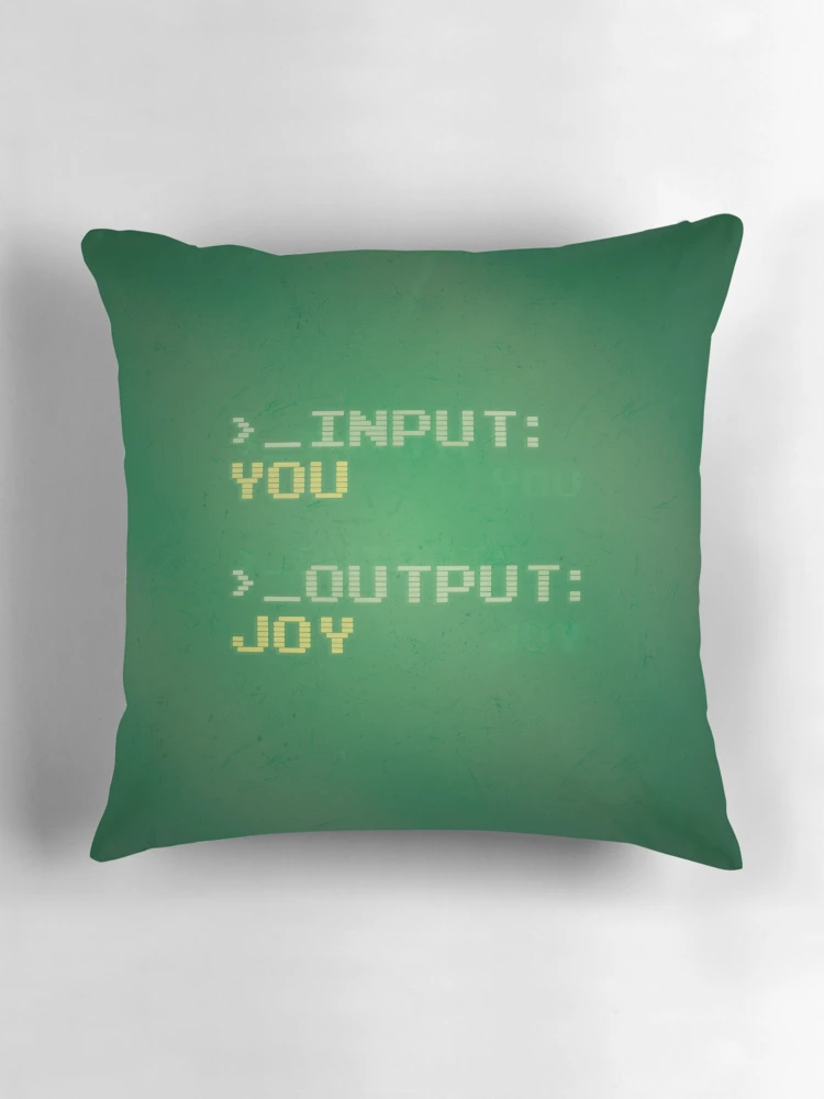 Thumbnail 3 of 4, Pillow, Computer Script You = Joy designed and sold by RKD-Creative.