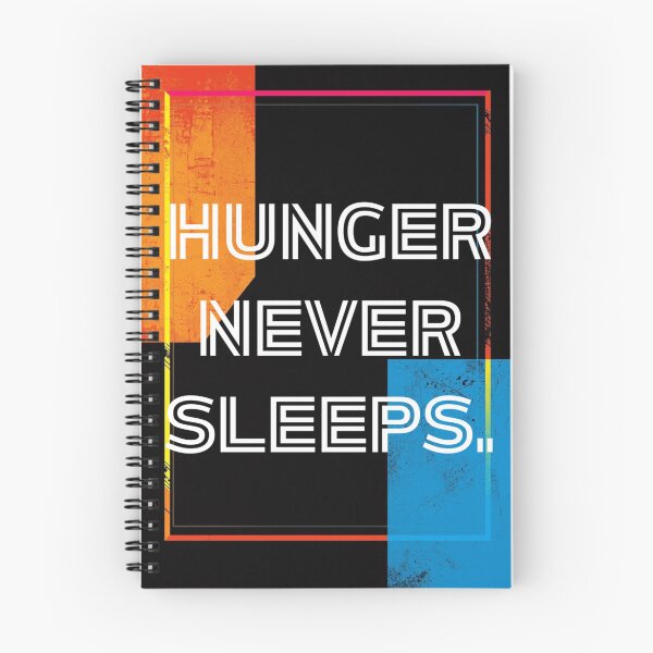 Aperçu de l'œuvre La faim ne dort jamais – Affiche de motivation pop sombre créée et vendue par SnarkyTextStudiO.