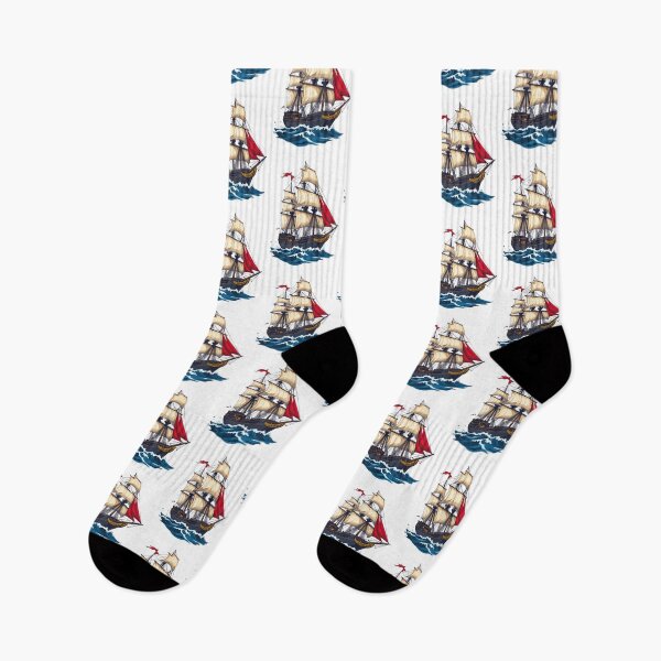 Item preview, Vintage Sailing Ship Illustration – Nautical Tattoo Style designed and sold by sorryNOTsorry.brand.