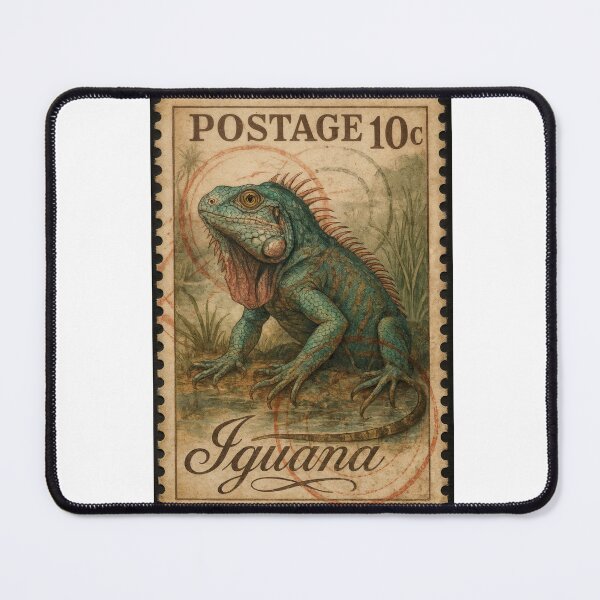 Item preview, Vintage Iguana: Postage Stamp Collectible designed and sold by ForeverPrintsOK.
