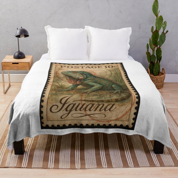 Item preview, Vintage Iguana: Postage Stamp Collectible designed and sold by ForeverPrintsOK.