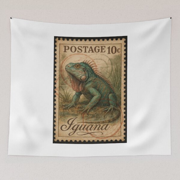 Item preview, Vintage Iguana: Postage Stamp Collectible designed and sold by ForeverPrintsOK.
