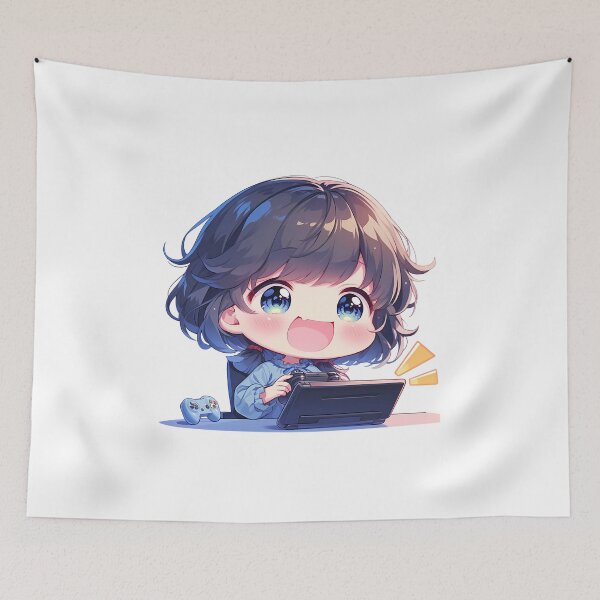 Item preview, KanColle Fubuki Kantai Collection Anime Girl Cute Chibi Playing Video Game designed and sold by earlobejerk.