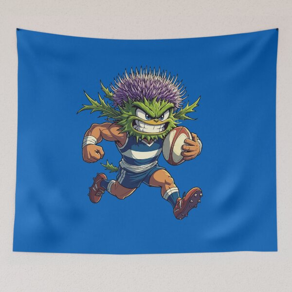 Item preview, Scottish Rugby Thistle Character Fierce Sports Illustration designed and sold by taiche.