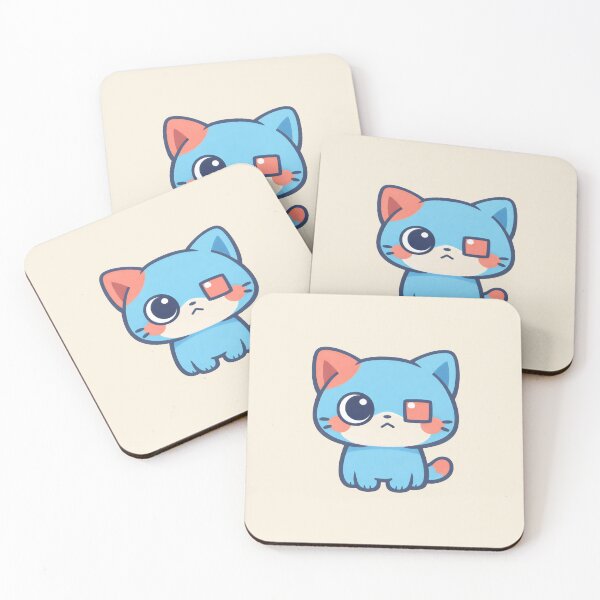 Item preview, Kawaii Blue Cat Odd Eye Illustration designed and sold by SplashTastic.