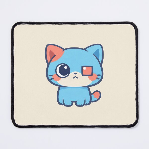Item preview, Kawaii Blue Cat Odd Eye Illustration designed and sold by SplashTastic.