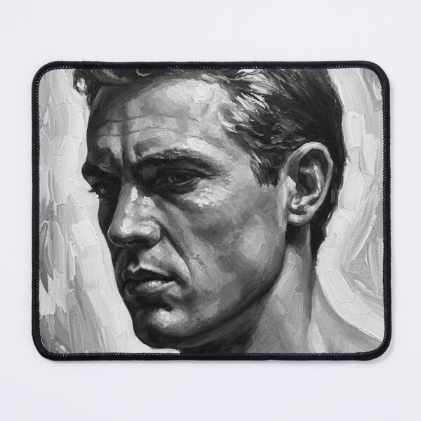 Item preview, The Defiant Gaze: Steve McQueen High-Contrast Noir Impasto designed and sold by Art's Diner.