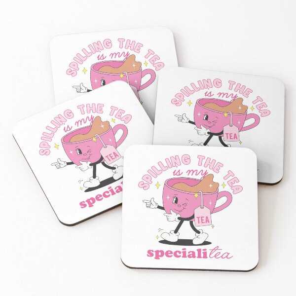 Item preview, spilling tea is my speciality - cute pink teacup gossip design designed and sold by JinxyArtistry.