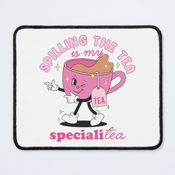 Item preview, spilling tea is my speciality - cute pink teacup gossip design designed and sold by JinxyArtistry.