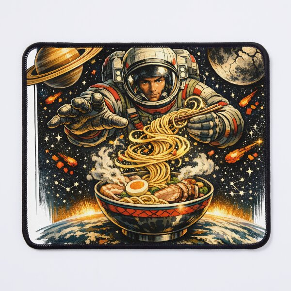 Item preview, Midnight Ramen Mission: Retro Astronaut Cosmic Noodle Art by Vivaan Studio designed and sold by Vivaan Studio.