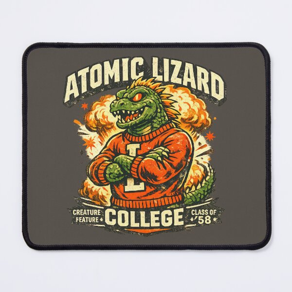 Item preview, Atomic Lizard College Mascot Vintage Design designed and sold by Retr0Tshirts.