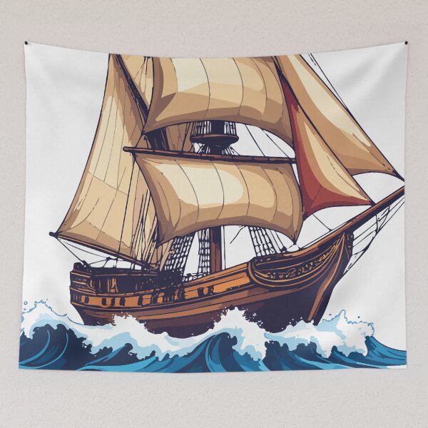 Item preview, Vintage Sailing Ship – Classic Nautical Illustration designed and sold by sorryNOTsorry.brand.